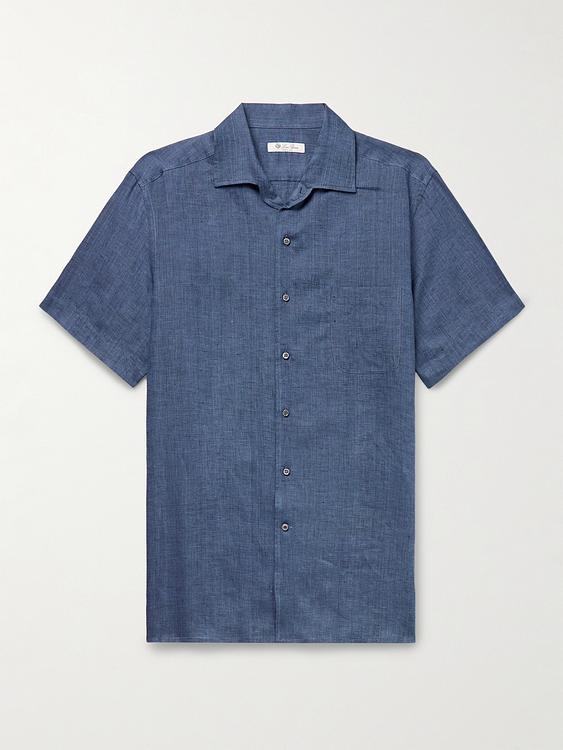 Blue short sleeve shirt from Loro Piana