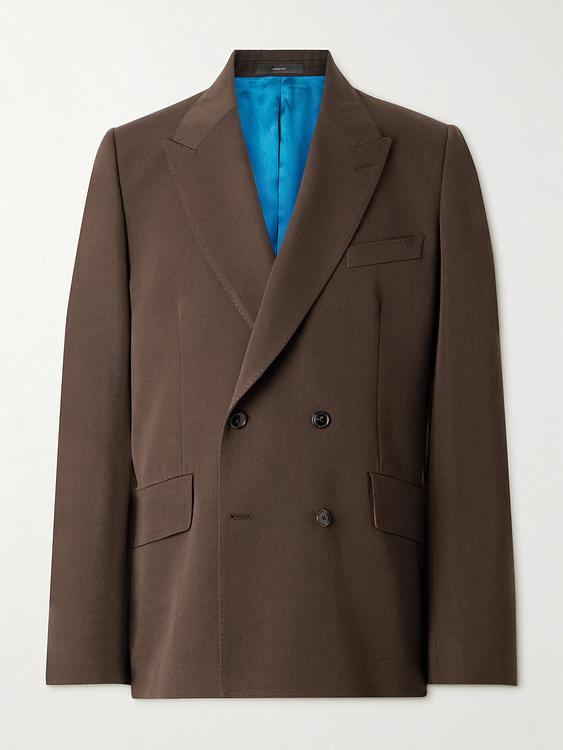 Dark brown double-breasted suit jacket from Paul Smith