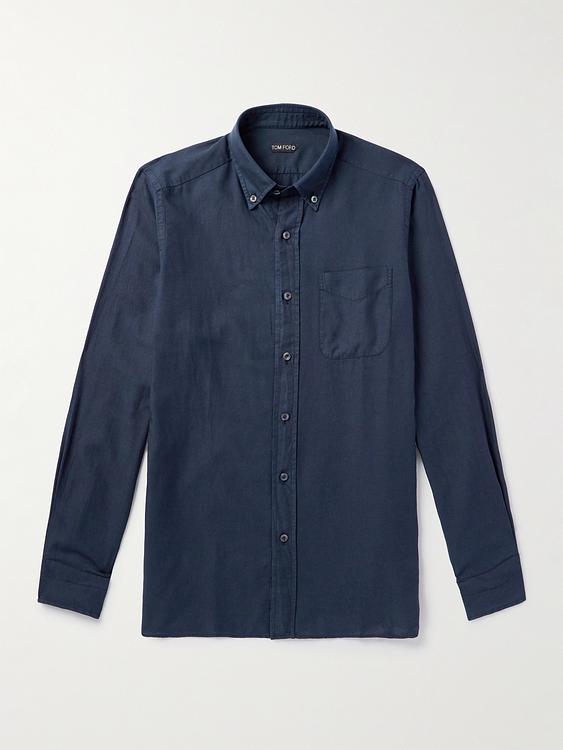 Dark blue casual shirt from Tom Ford
