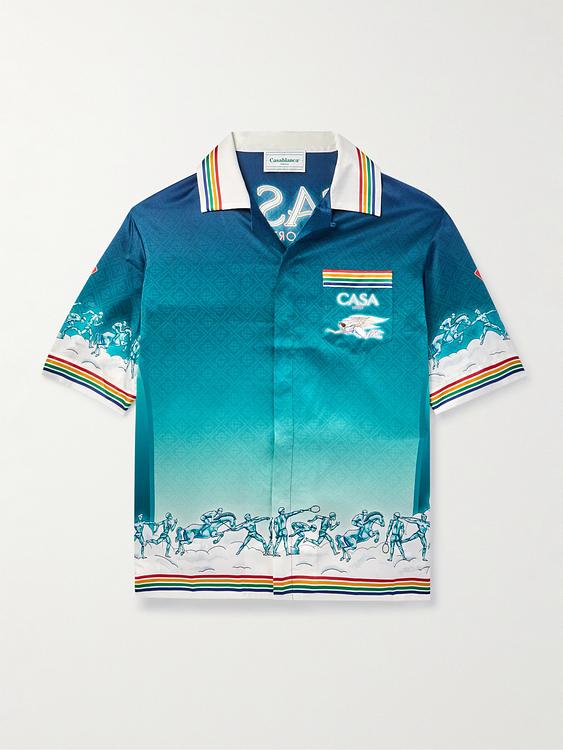 Blue short sleeve polo shirt from Casablanca