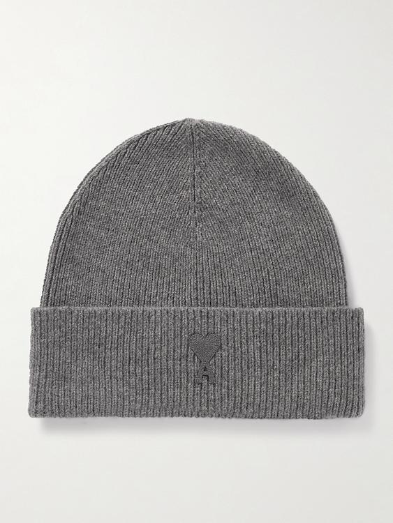 Grey beanie from Ami Paris