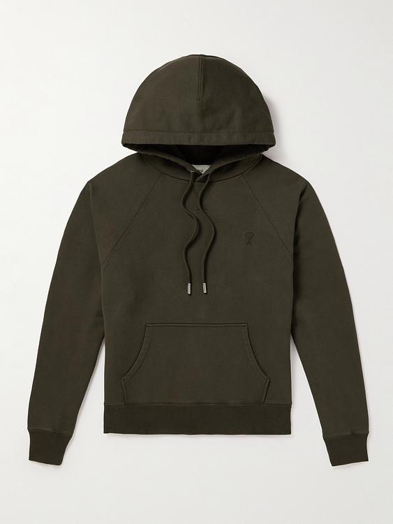 Dark green hooded sweatshirt from Ami Paris