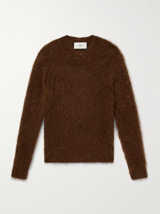Dark brown cashmere sweater from Ami Paris