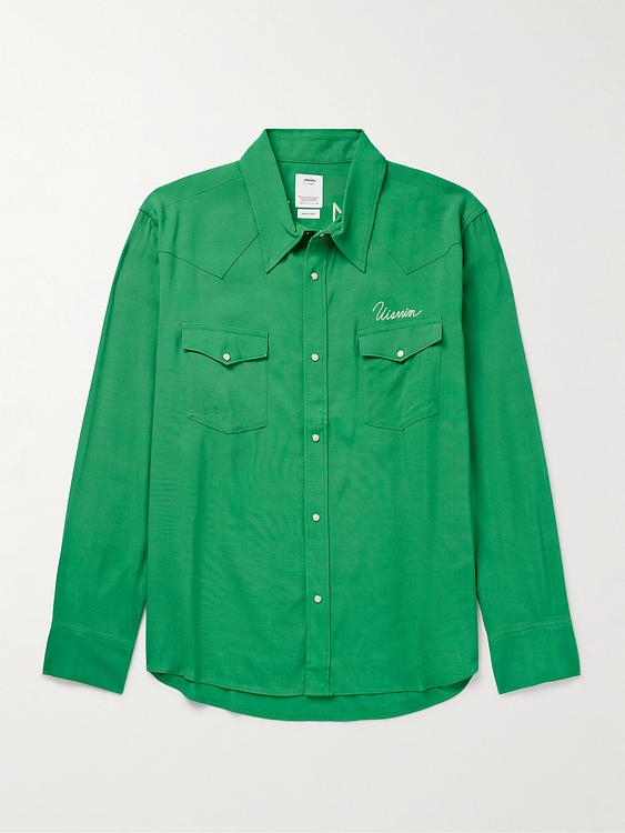 Print green overshirt from Visvim