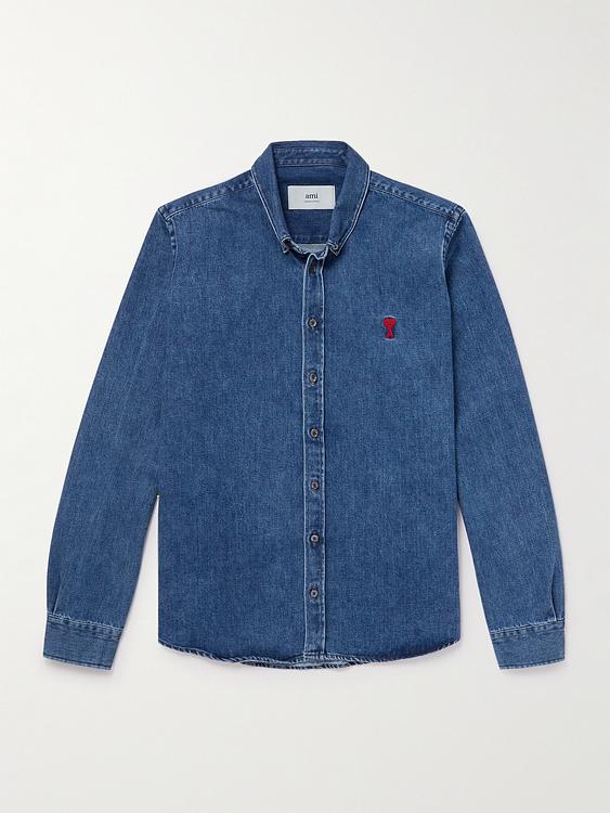 Dark blue denim shirt from Ami Paris