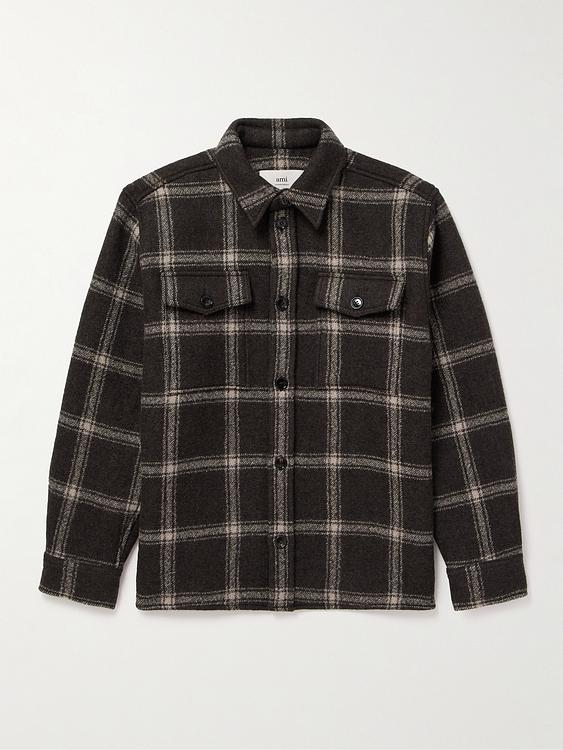 Checkered black overshirt from Ami Paris
