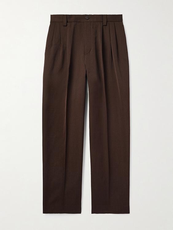 Dark brown wide-leg casual trousers from Visvim