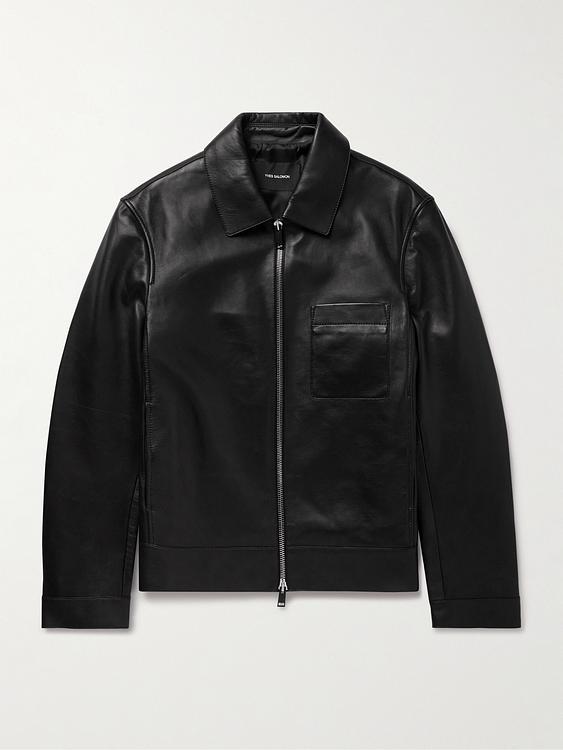 Black leather jacket from Yves Salomon