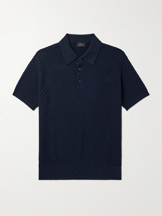 Black short sleeve polo shirt from Brioni