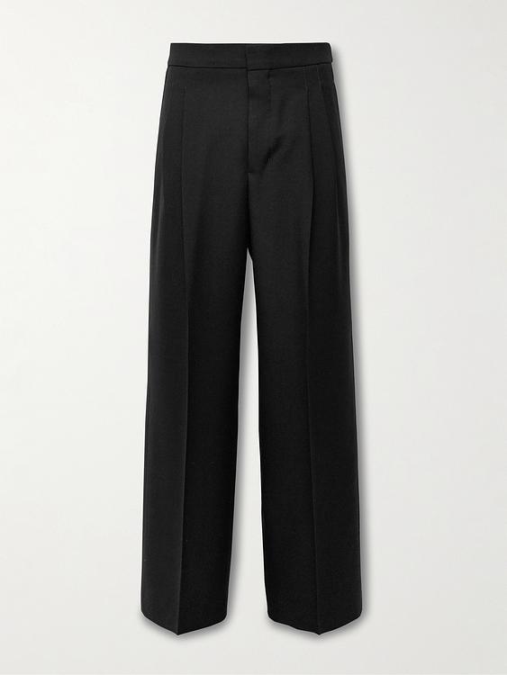 Black wide-leg formal trousers from Ami Paris