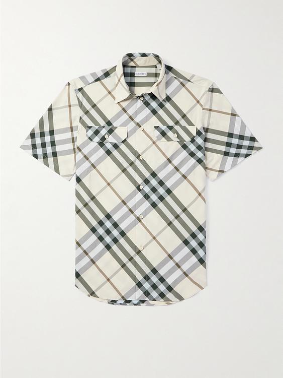 Checkered white short sleeve shirt from Burberry