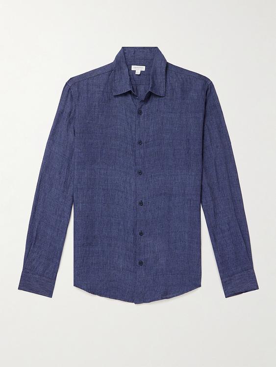 Blue casual shirt from Sunspel