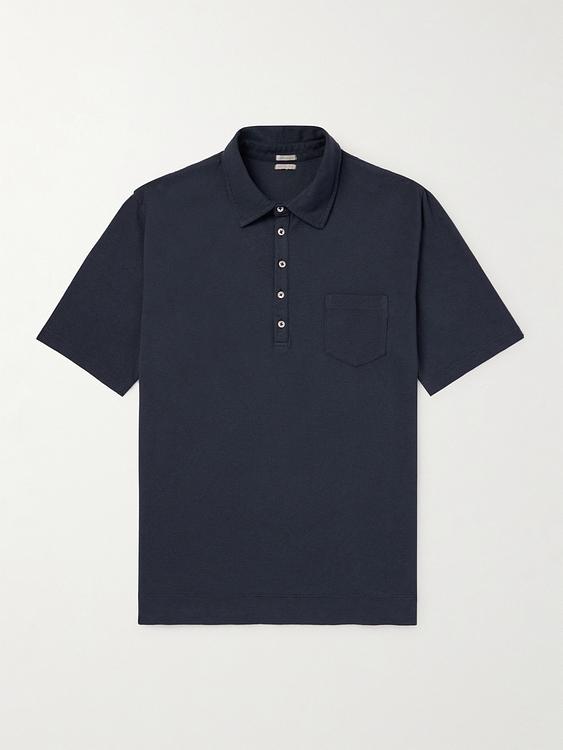 Dark grey short sleeve polo shirt from Massimo Alba