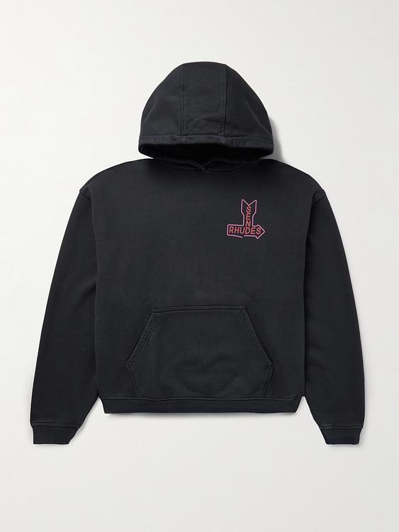 Print black hooded sweatshirt from Rhude