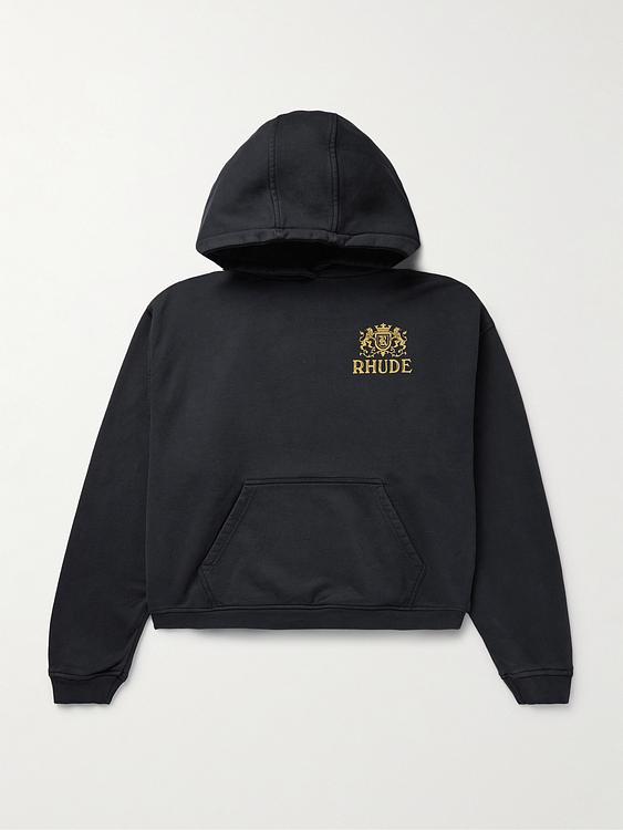 Print black hooded sweatshirt from Rhude