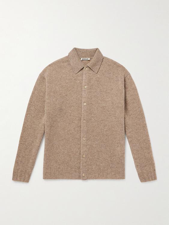Taupe casual shirt from Auralee