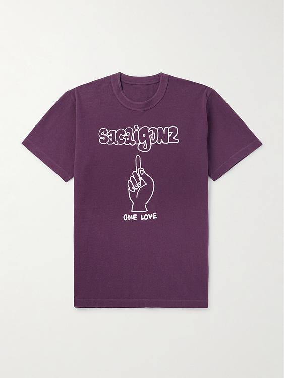 Print purple t-shirt from Sacai