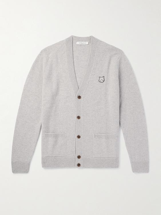 Grey cardigan from Maison Kitsuné