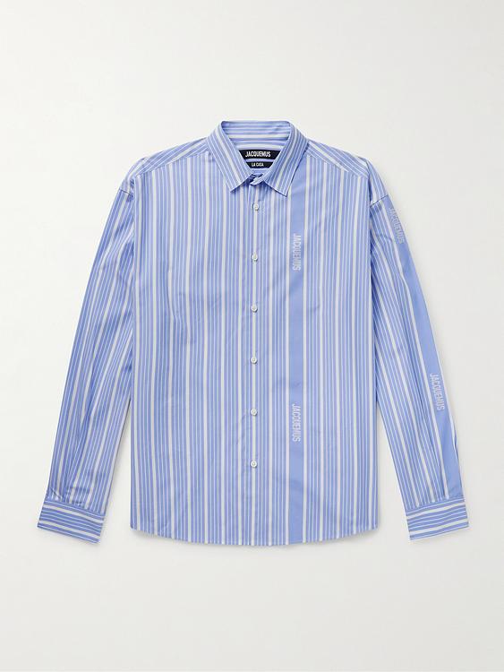 Striped light blue casual shirt from Jacquemus