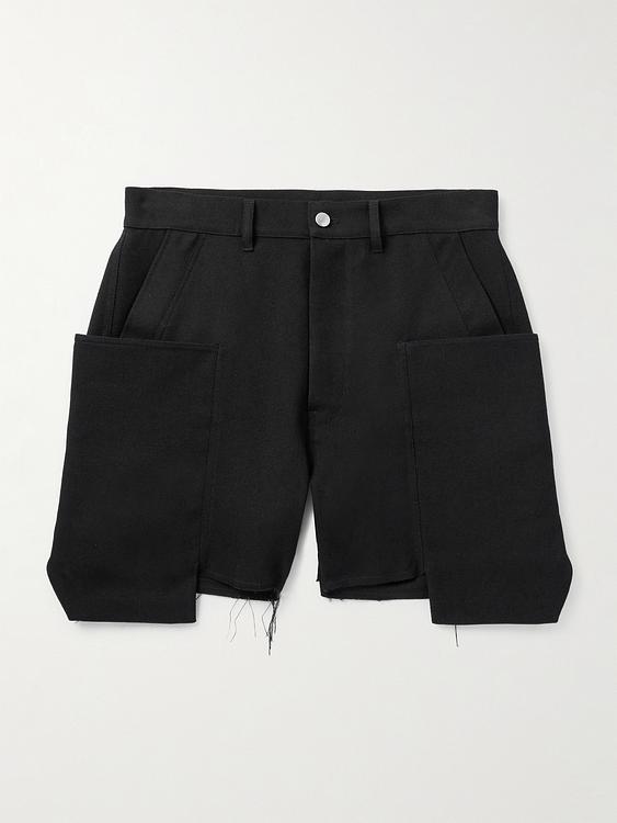 Black cargo shorts from Rick Owens