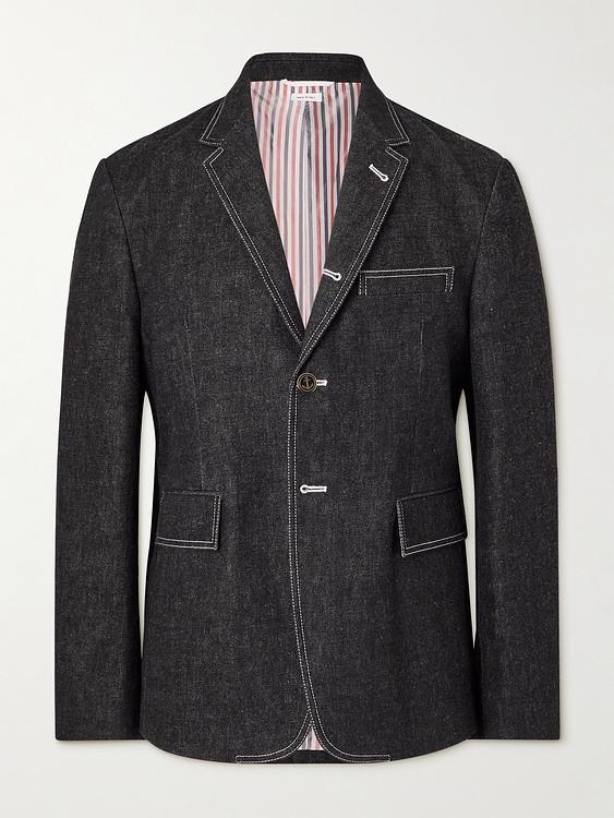 Black suit jacket from Thom Browne