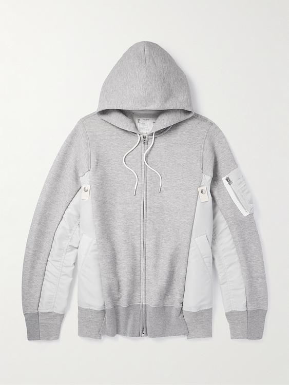 Print grey hooded sweatshirt from Sacai