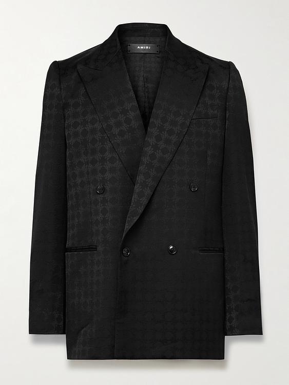 Black double-breasted suit jacket from Amiri