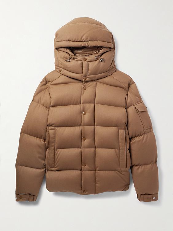 Taupe down jacket from Moncler