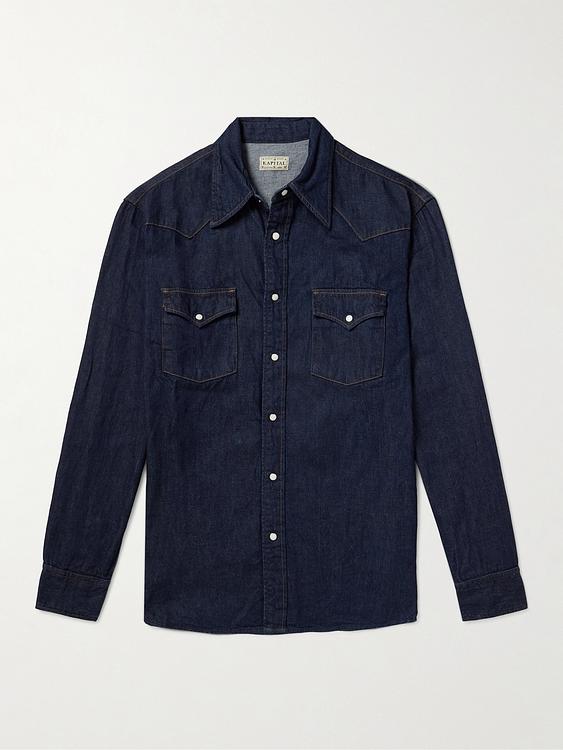 Dark blue denim shirt from Kapital