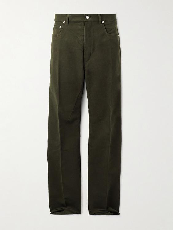Dark green jeans from Rick Owens