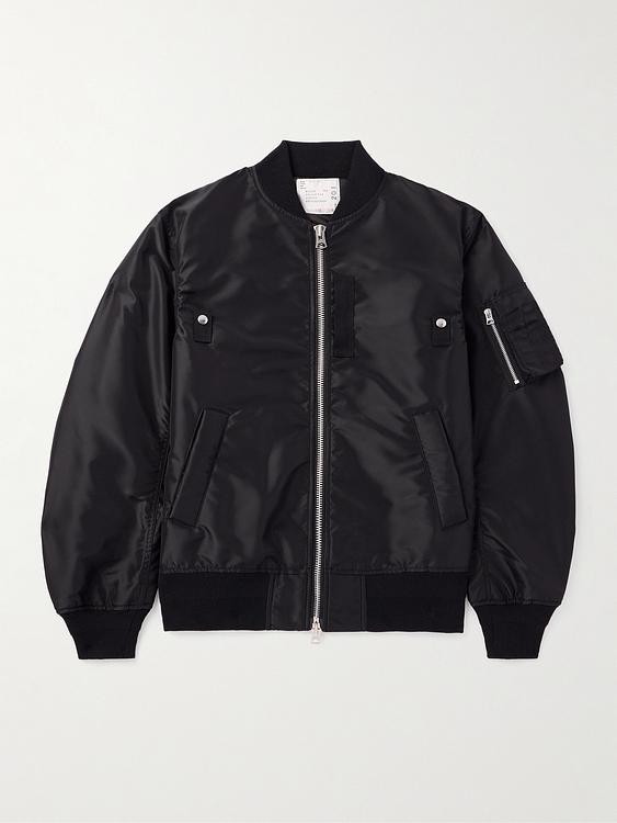 Black bomber jacket from Sacai