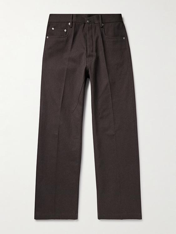 Dark brown wide-leg casual trousers from Rick Owens