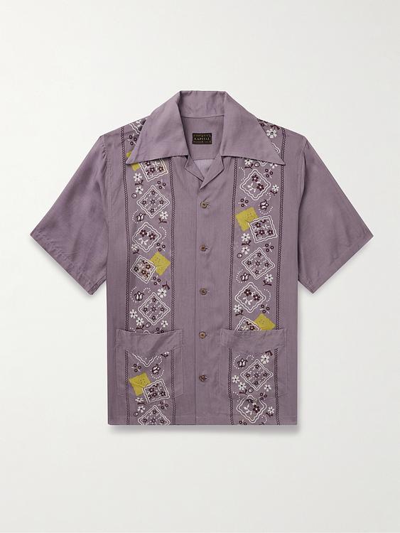 Purple short sleeve shirt from Kapital