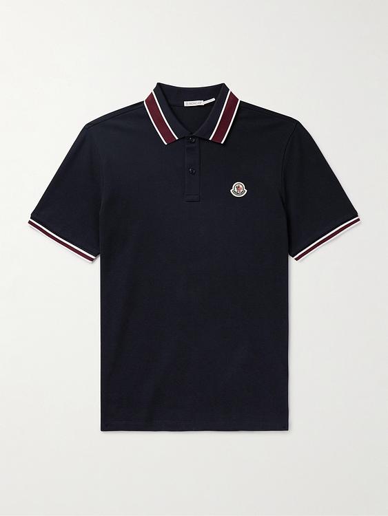 Black short sleeve polo shirt from Moncler