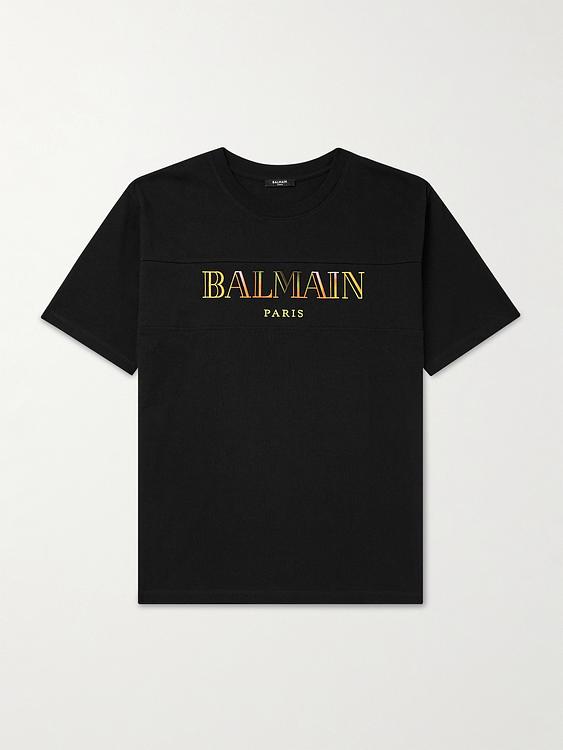 Print black t-shirt from Balmain