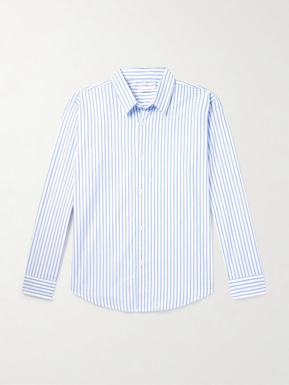 Striped white casual shirt from Pop Trading Company