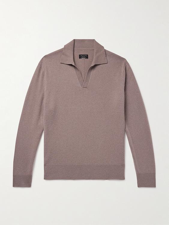 Grey long sleeve polo shirt from Rag & Bone