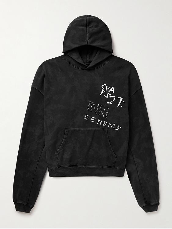 Print black hooded sweatshirt from Rrr123