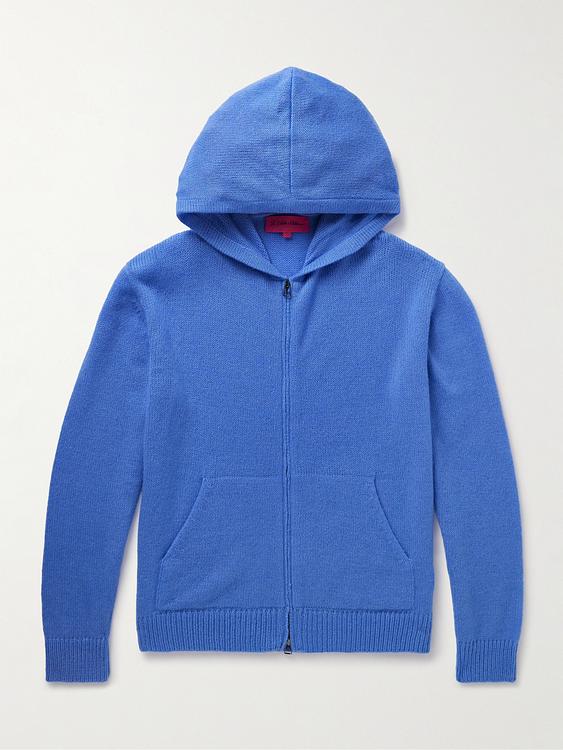 Blue hooded sweatshirt from The Elder Statesman