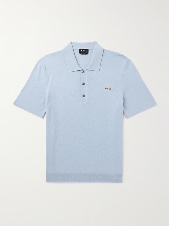 Light blue short sleeve polo shirt from A.P.C