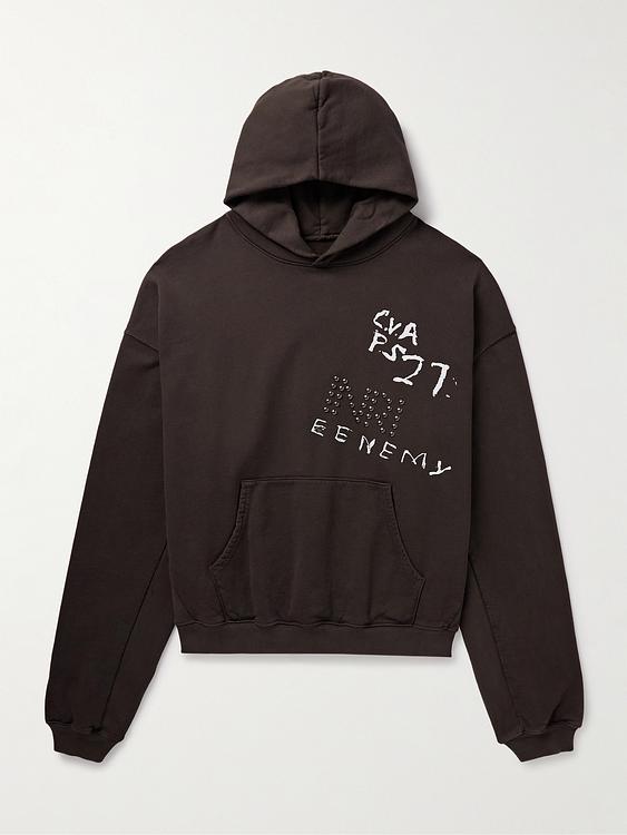 Print dark brown hooded sweatshirt from Rrr123