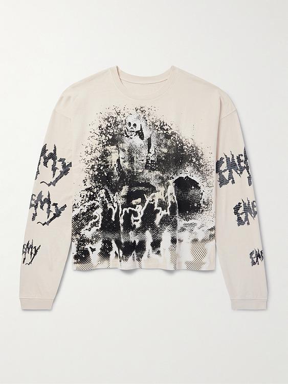 Print white long sleeve t-shirt from Rrr123