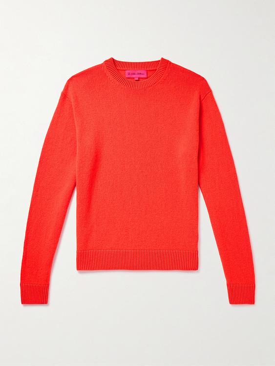 Orange cashmere sweater from The Elder Statesman