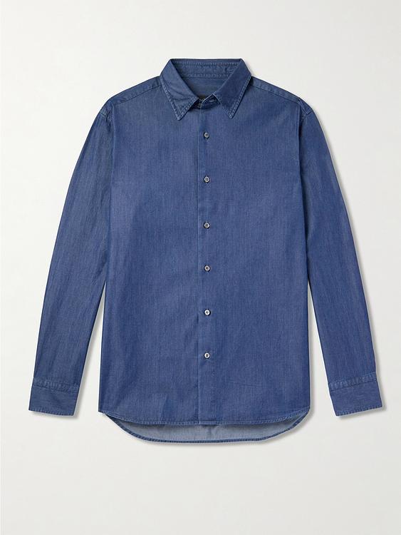 Dark blue denim shirt from Brioni