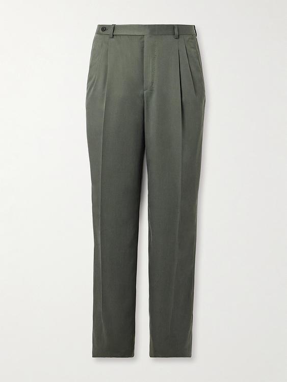 Dark grey wide-leg formal trousers from Brioni