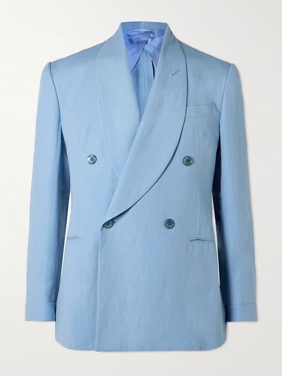 Light blue double-breasted suit jacket from Ralph Lauren Purple Label