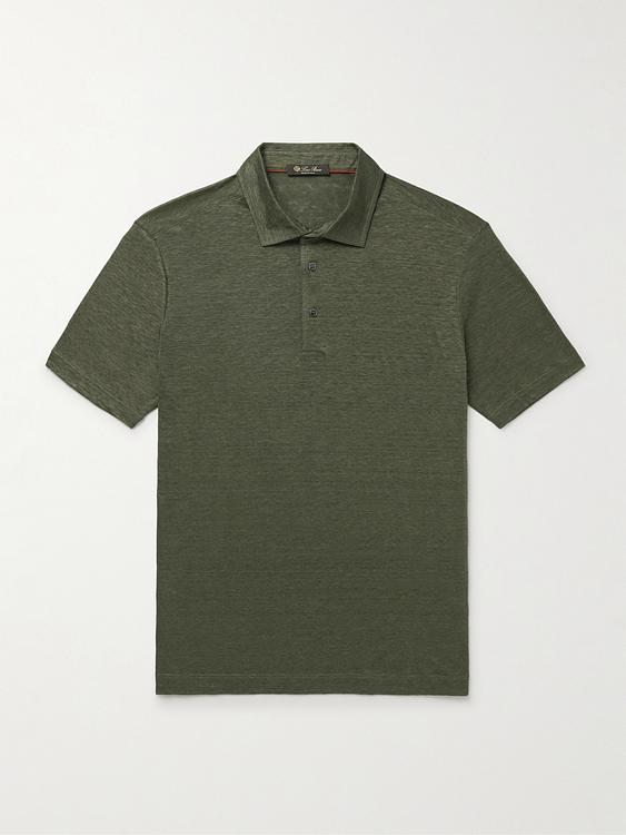 Dark green short sleeve polo shirt from Loro Piana