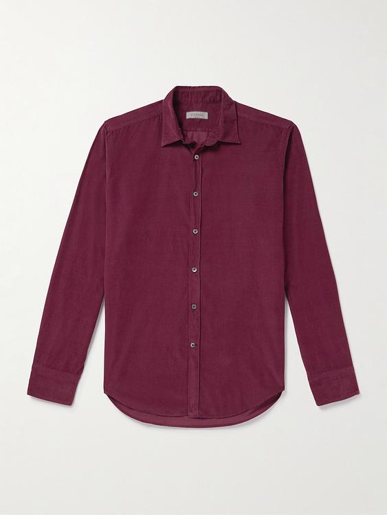 Dark red casual shirt from Canali