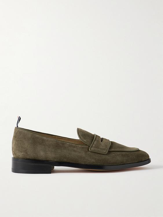 Dark green loafers from Thom Browne