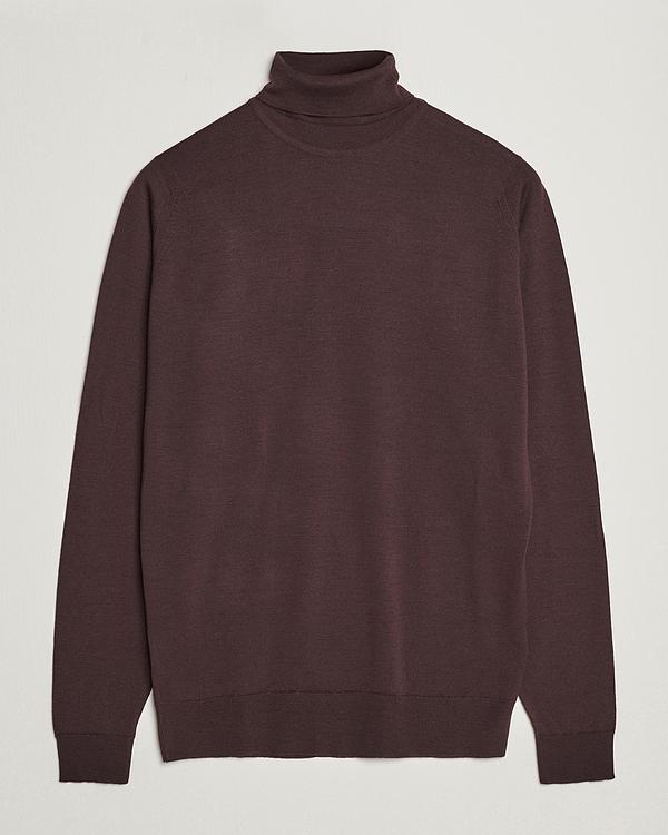 Dark brown turtleneck from John Smedley